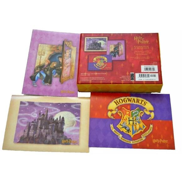 HOGWARTS HARRY POTTER 18 Note Cards & Envelopes Boxed 6x3 Designs Vintage NIB - Picture 1 of 3